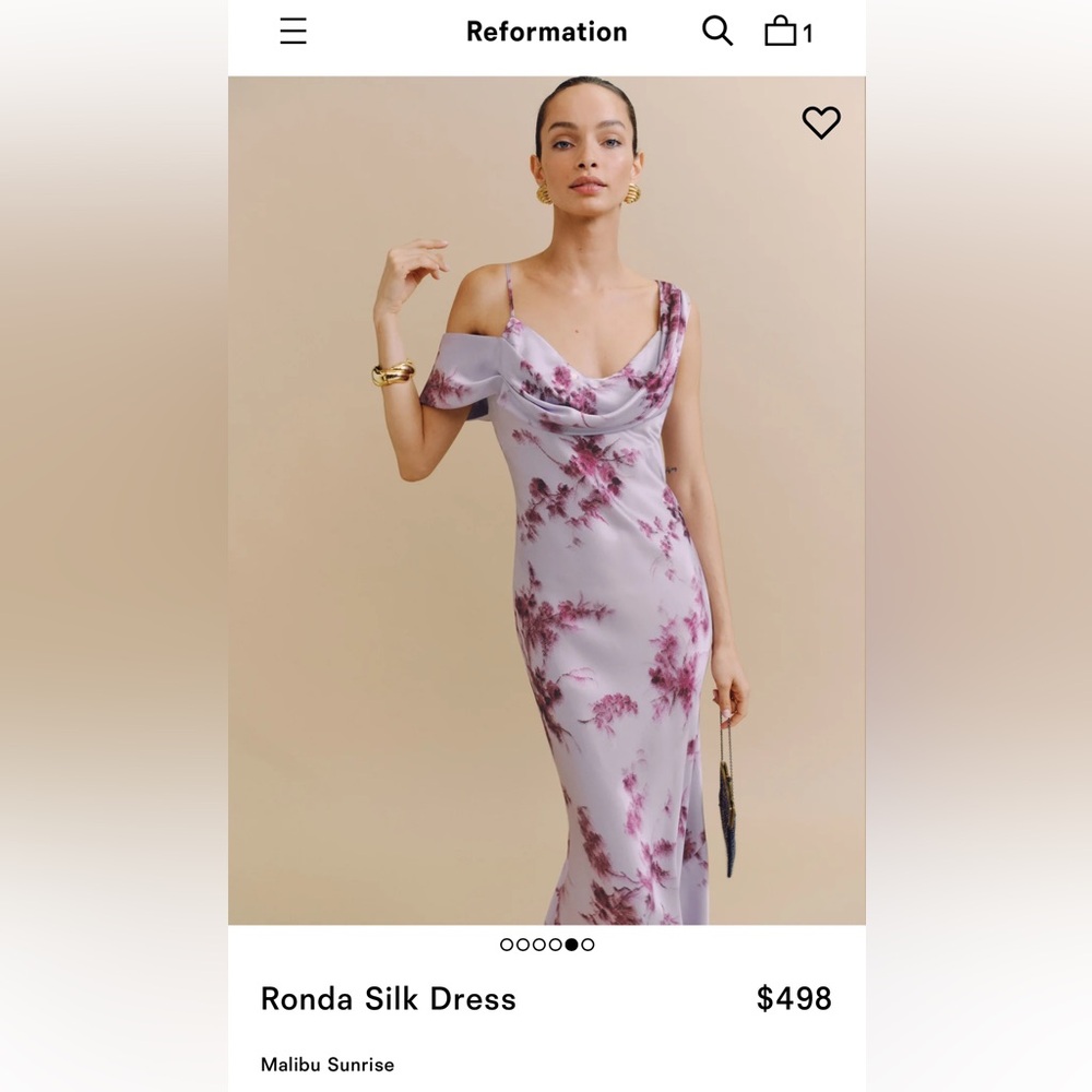 Reformation Rhonda Malibu Sunrise Silk Gown Size 4 NEW WITH ORIGINAL TAGS UNWORN